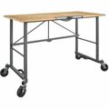 D2D Technologies Smartfold Portable Work Desk Table, Wood Top - Grey D23198169